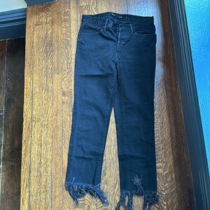 3x1 black fringe jeans